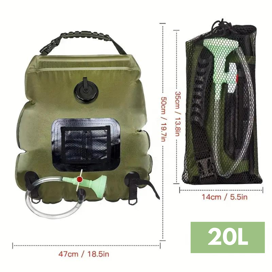 Camping Shower Bag Portable Solar-Heated 20L | Everhikes