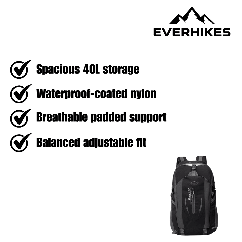 40L Hiking Backpack, Lightweight Waterproof | Everhikes - Everhikes