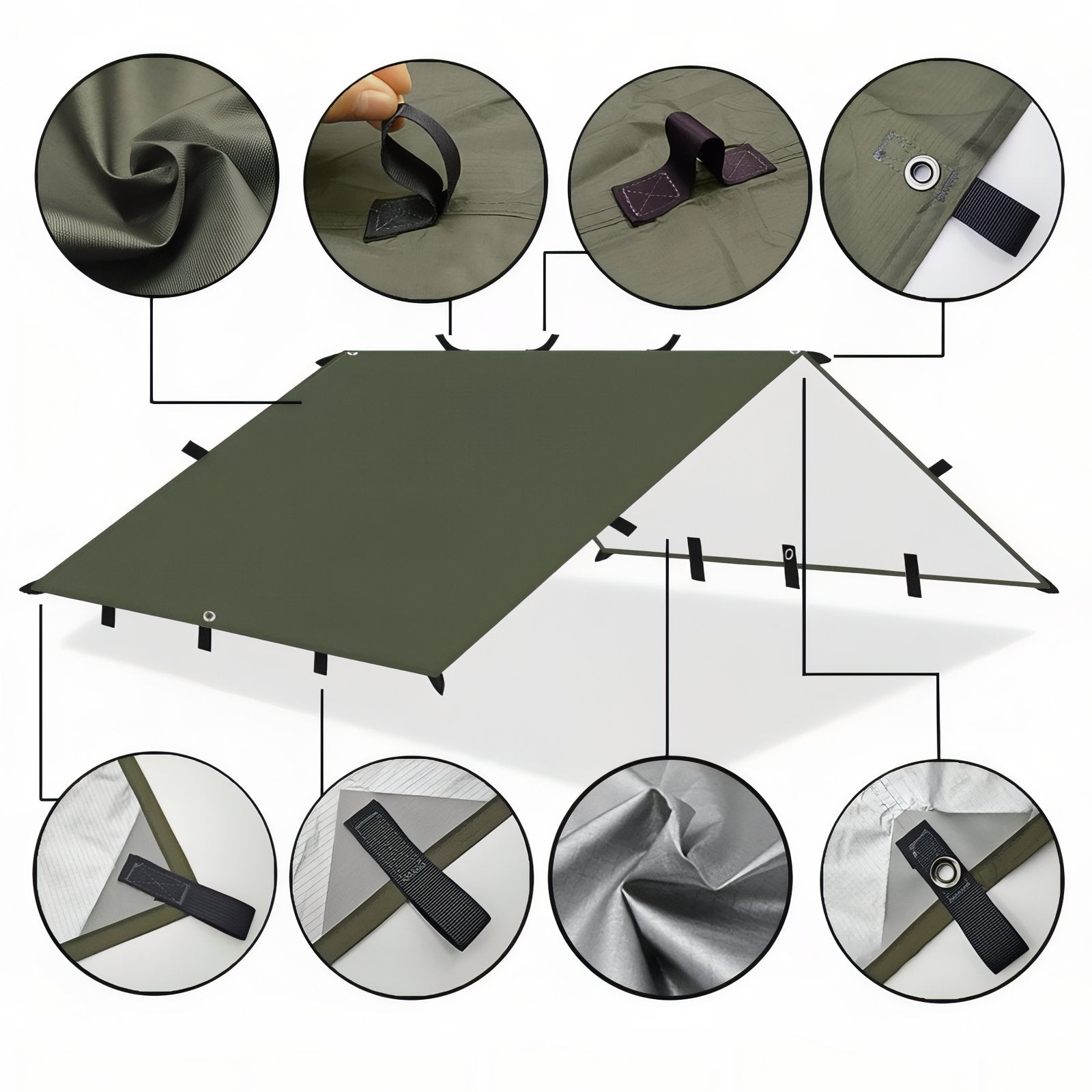 Camping Tarp Lightweight Waterproof Polyester Shelter