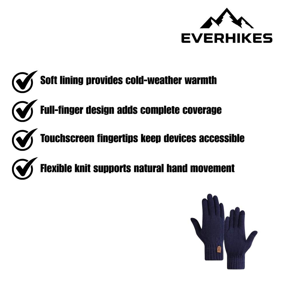 Winter Gloves – Warm Knit Touchscreen Lined Design
