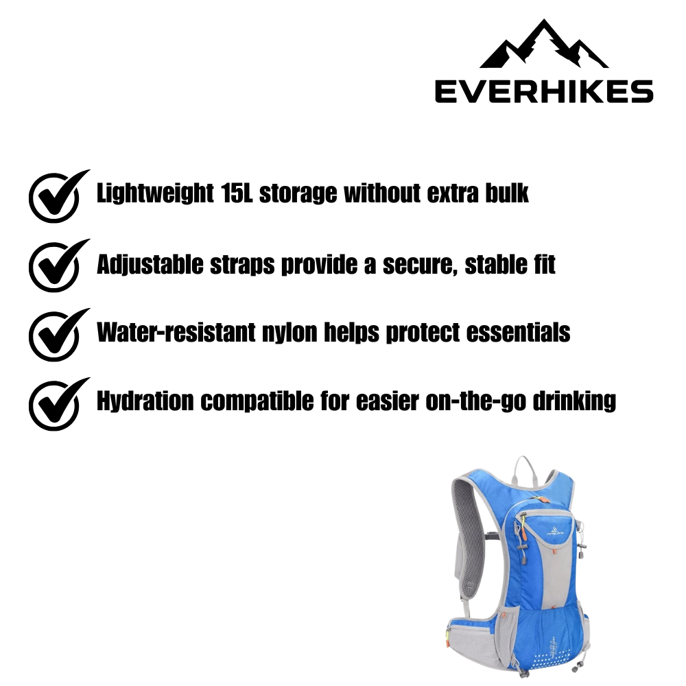 Cycling Backpack, Lightweight Water-Resistant 15L | Everhikes