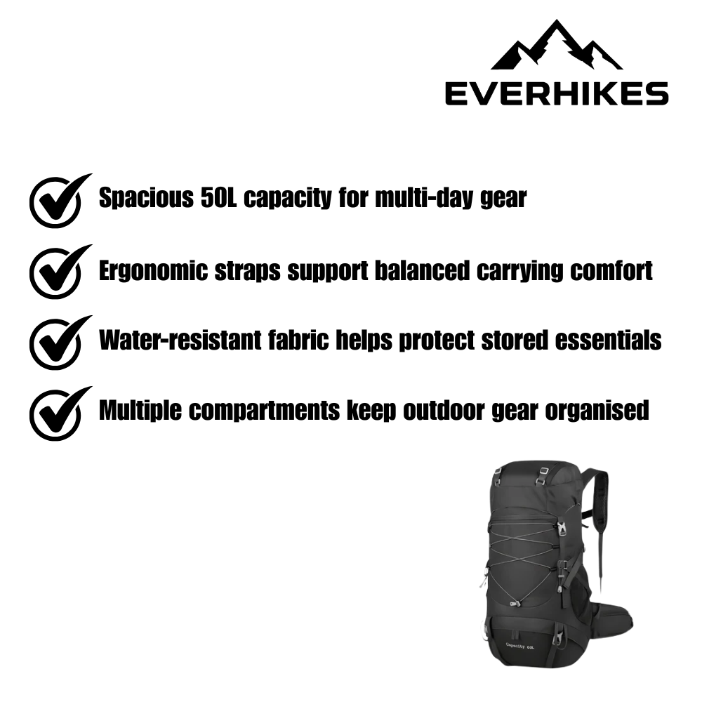 Durable Trekking Backpack with 50L Capacity | Everhikes
