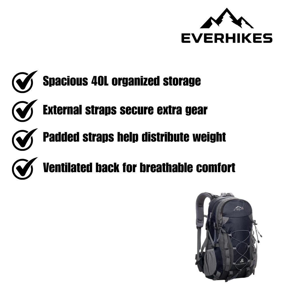 Hiking Backpack – 40L Ventilated Trekking Pack | Everhikes