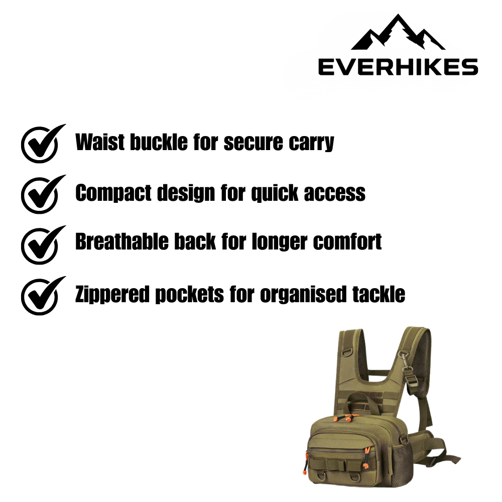Fishing Chest Bag, Durable Outdoor Tackle Pack | Everhikes