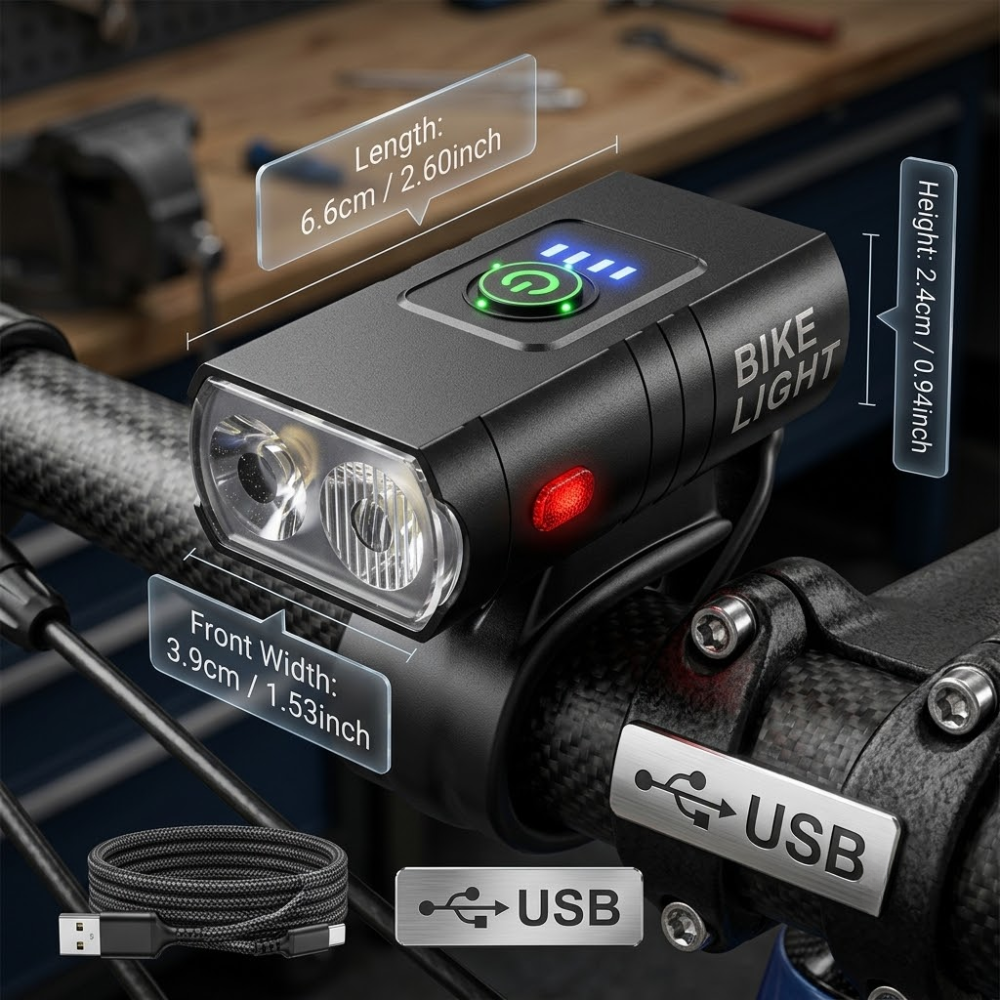 Bike Light Set Rechargeable LED with Front and Rear Lights