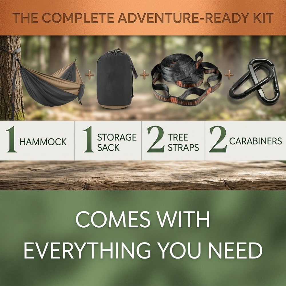 Camping Hammock Lightweight Double with Tree Straps