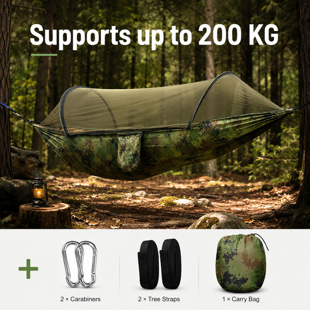 Camping Hammock Lightweight with Integrated Mosquito Net