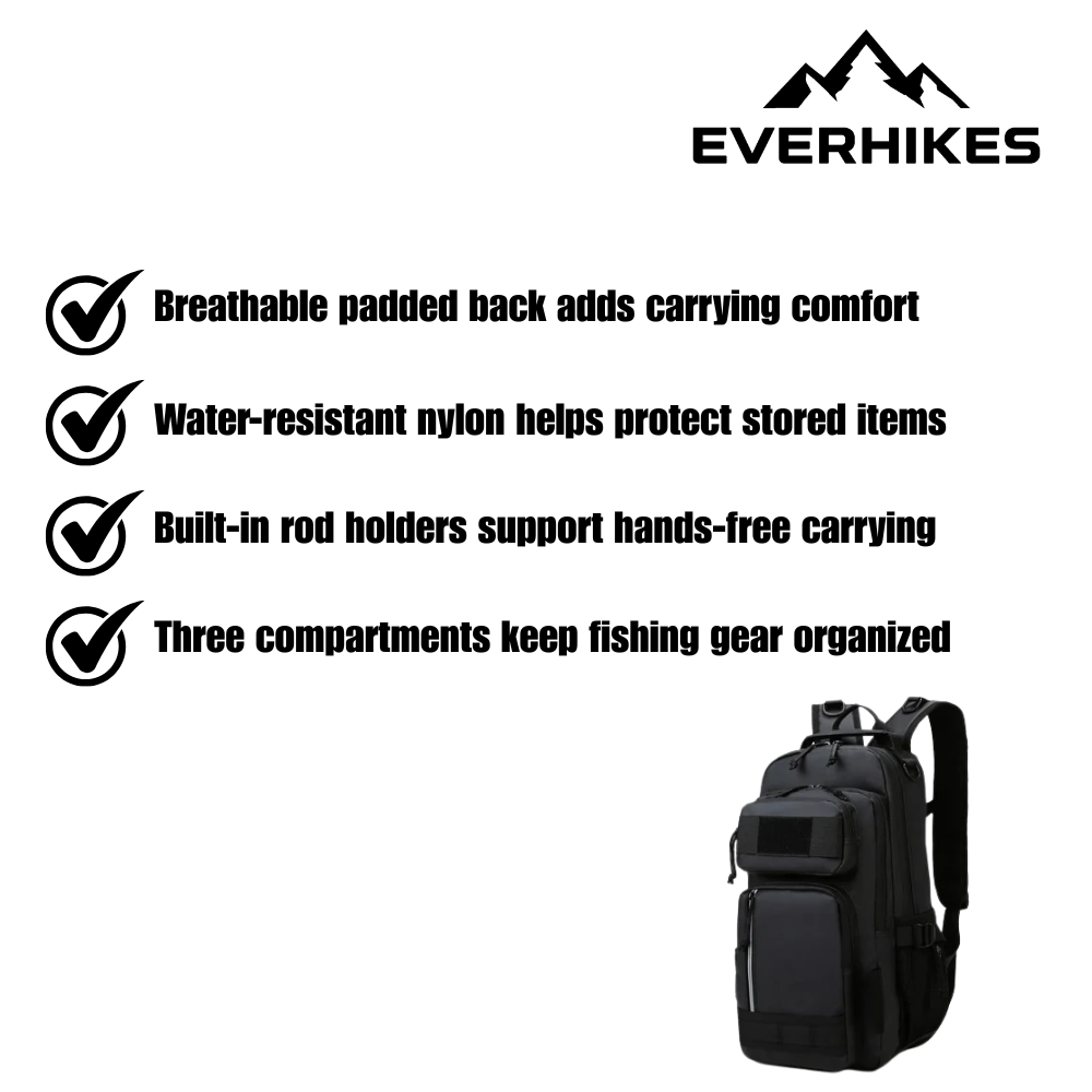 Fishing Backpack Water-Resistant with Rod Holders