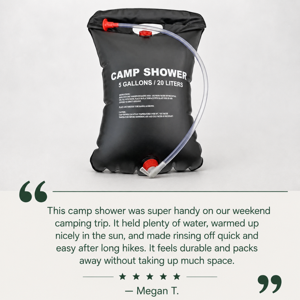 Solar Shower Bag, Lightweight 20L Portable Camp Shower | Everhikes
