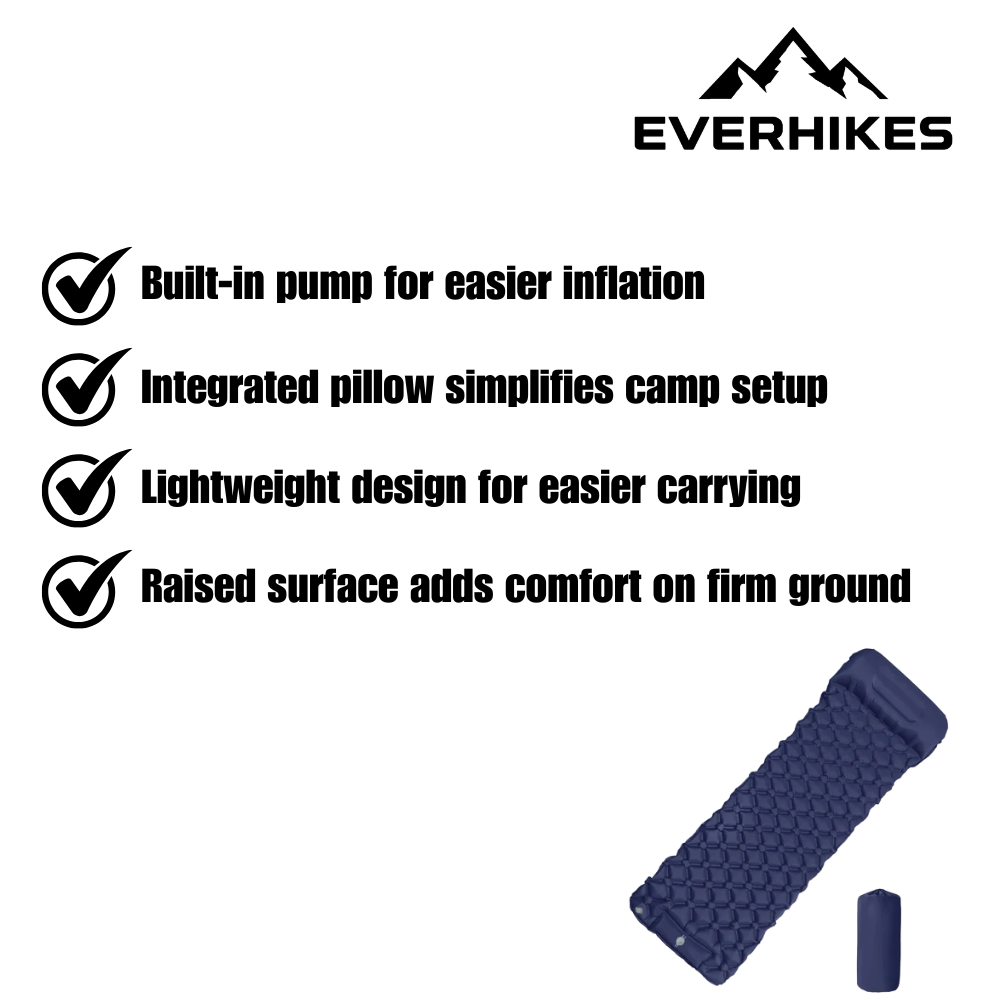 Camping Sleeping Pad Lightweight with Built-In Pump and Pillow