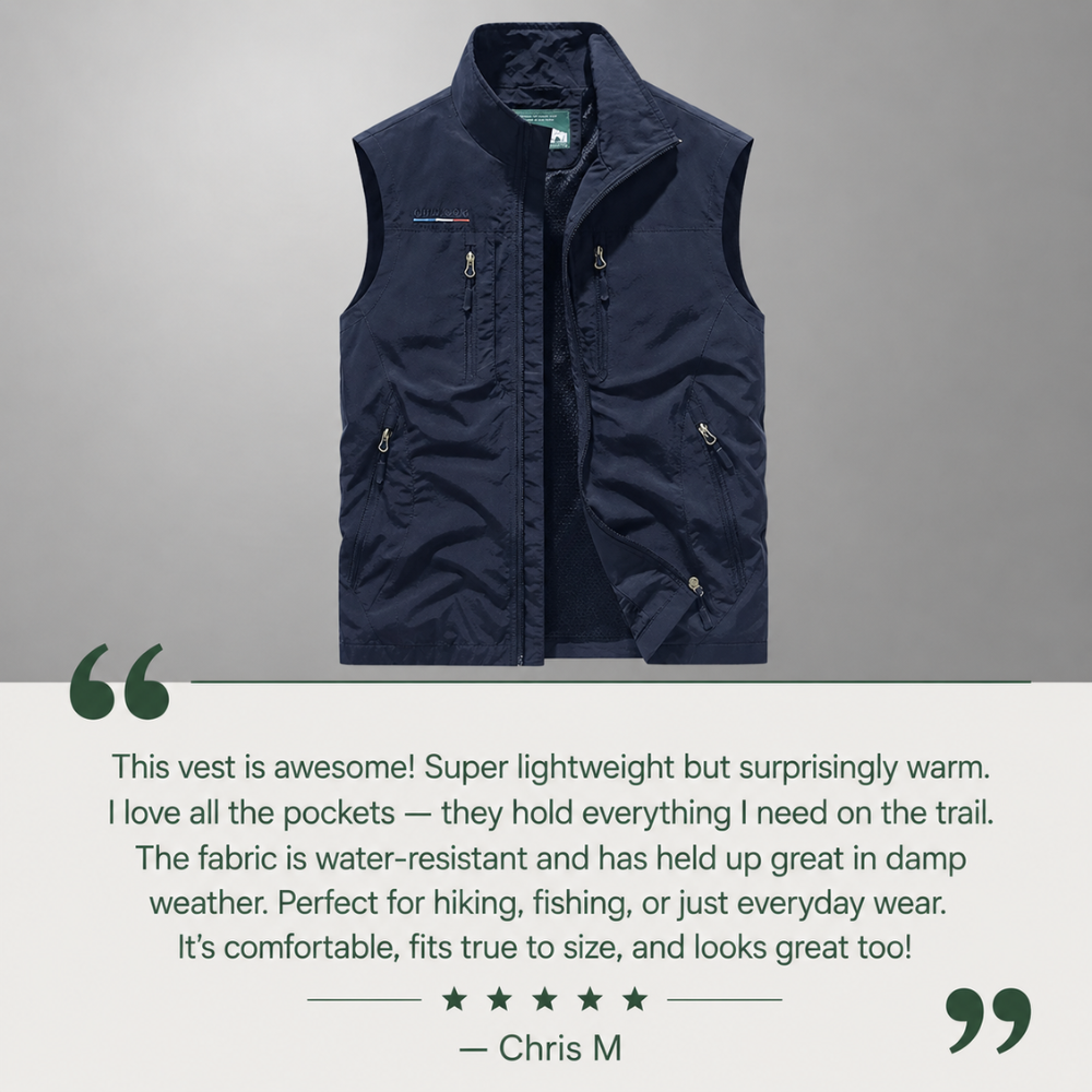 Sleeveless Cargo Vest, Lightweight Water-Resistant | Everhikes