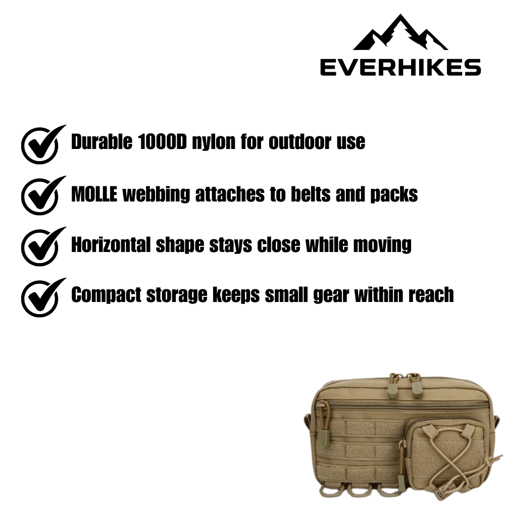 Utility Pouch Durable 1000D Nylon MOLLE Organizer | Everhikes