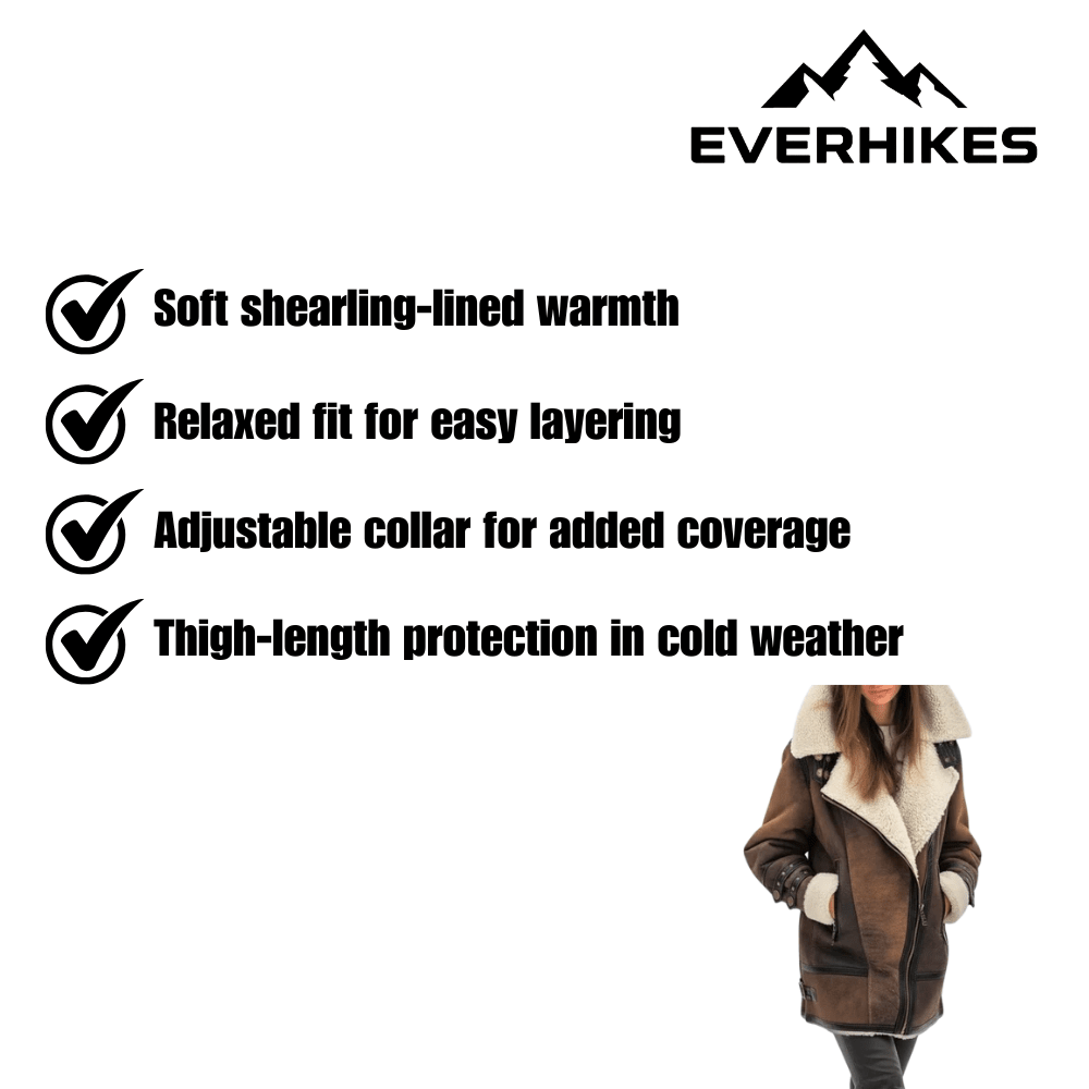 Aviator Jacket, Insulated Shearling-Lined Outdoor Coat | Everhikes - Everhikes