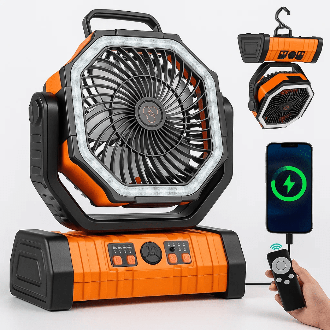 Camping Fan, Rechargeable LED Light with Power Bank | Everhikes - Everhikes