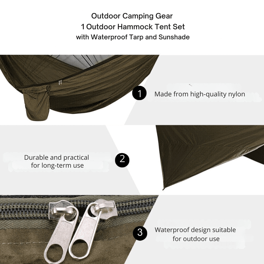 Camping Hammock, Lightweight Polyester with Mosquito Net - Everhikes