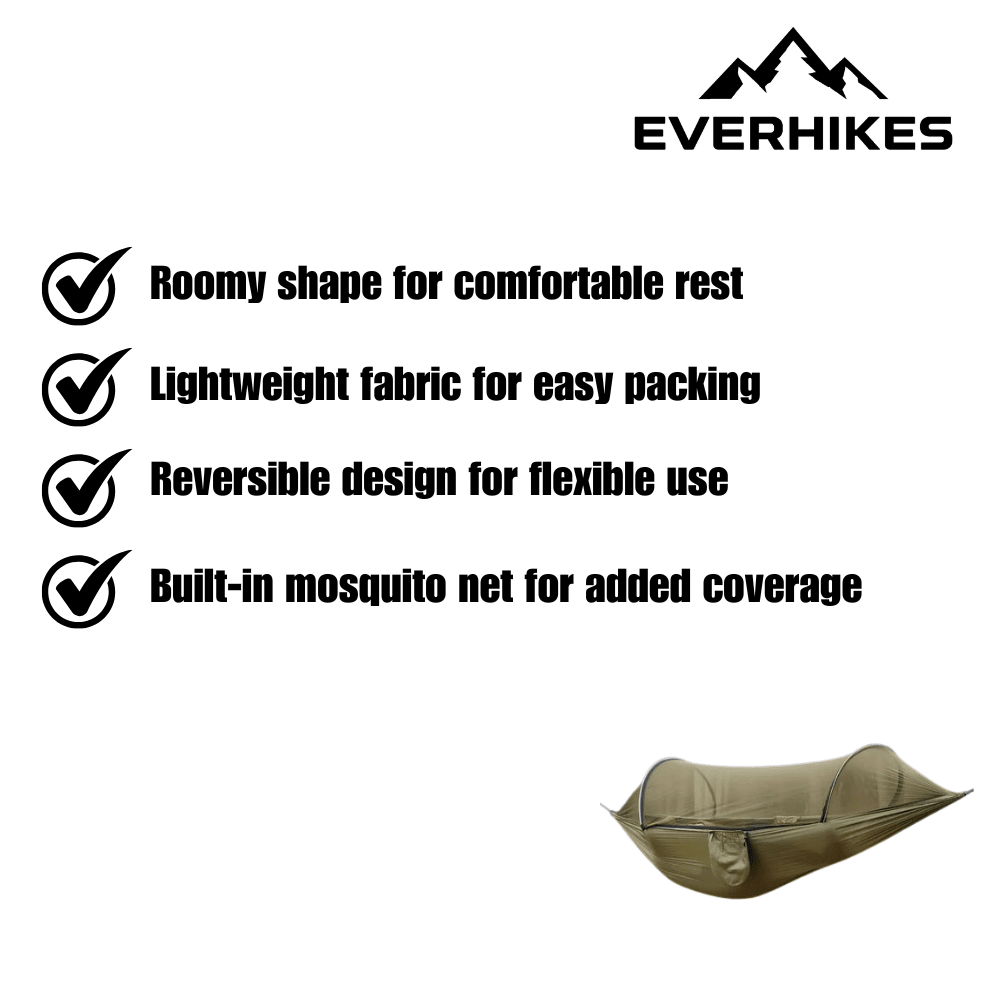 Camping Hammock Lightweight with Integrated Mosquito Net - Everhikes