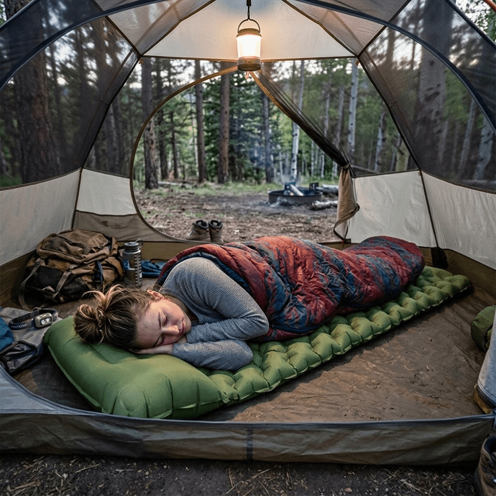 Camping Sleeping Pad Lightweight Inflatable with Built-In Pump - Everhikes