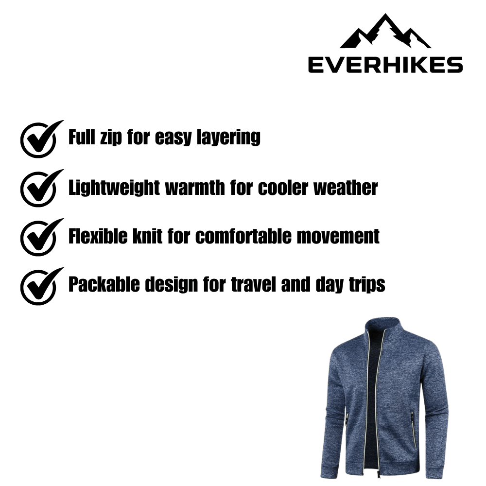 Cardigan, Lightweight Full-Zip Knit Outdoor Layer | Everhikes - Everhikes