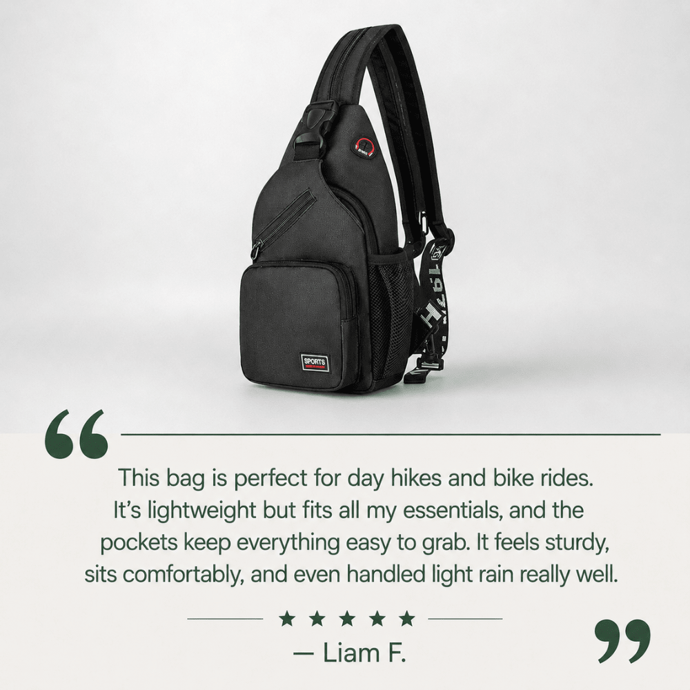 Crossbody Bag – Lightweight 5L Multi-Compartment Sling - Everhikes