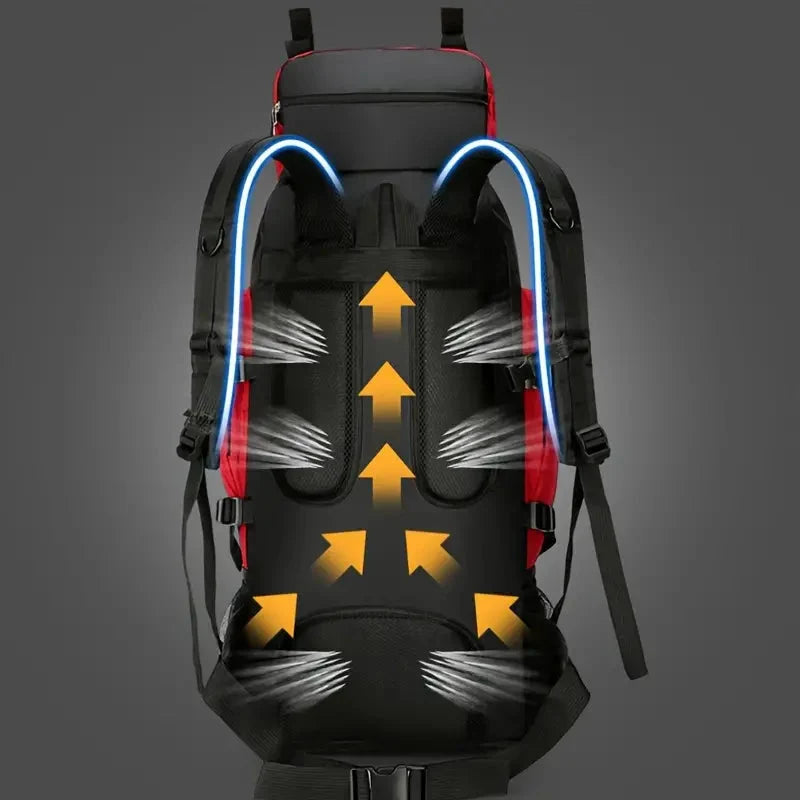Hiking Backpack Waterproof 90L Large-Capacity Travel Pack