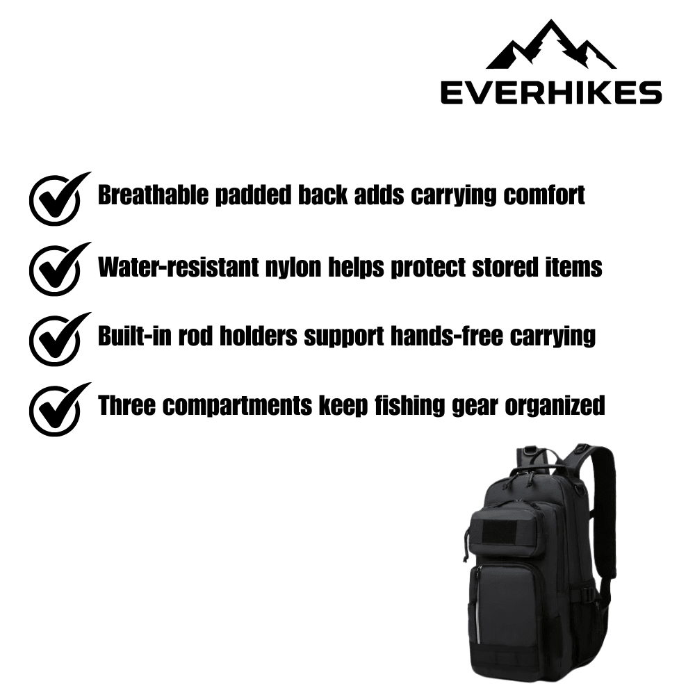 Fishing Backpack Water-Resistant with Rod Holders - Everhikes