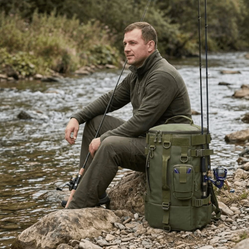 Fishing Backpack with Rod Holders, Durable Water - Resistant Pack - Everhikes