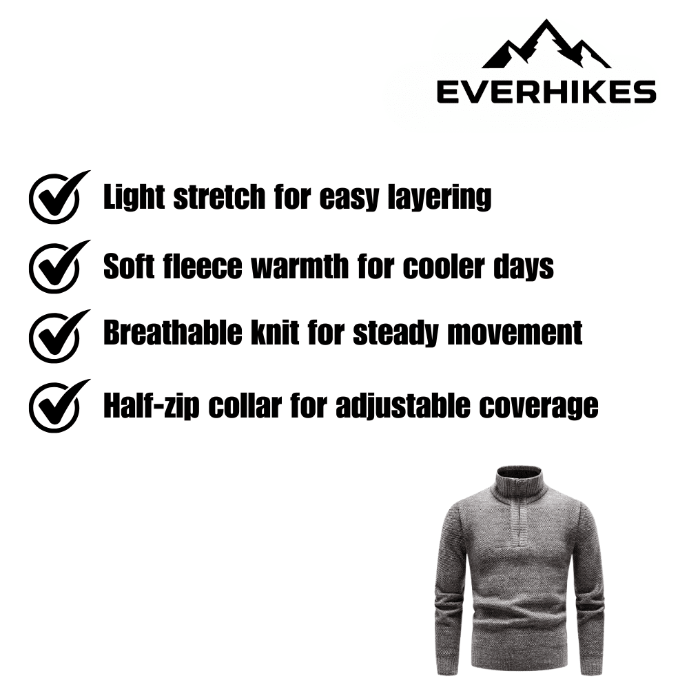 Fleece Pullover, Warm Breathable Half - Zip | Everhikes - Everhikes
