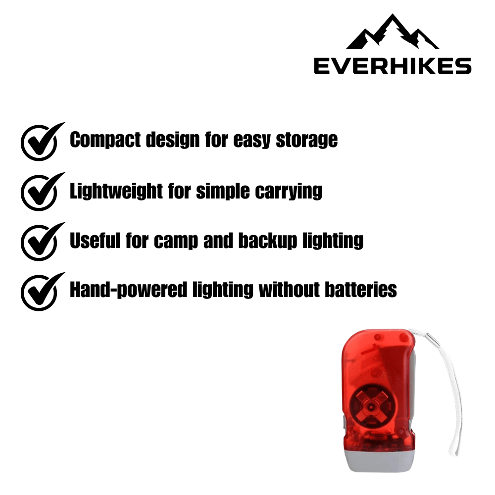 Hand Crank Flashlight – Lightweight LED Emergency Light - Everhikes
