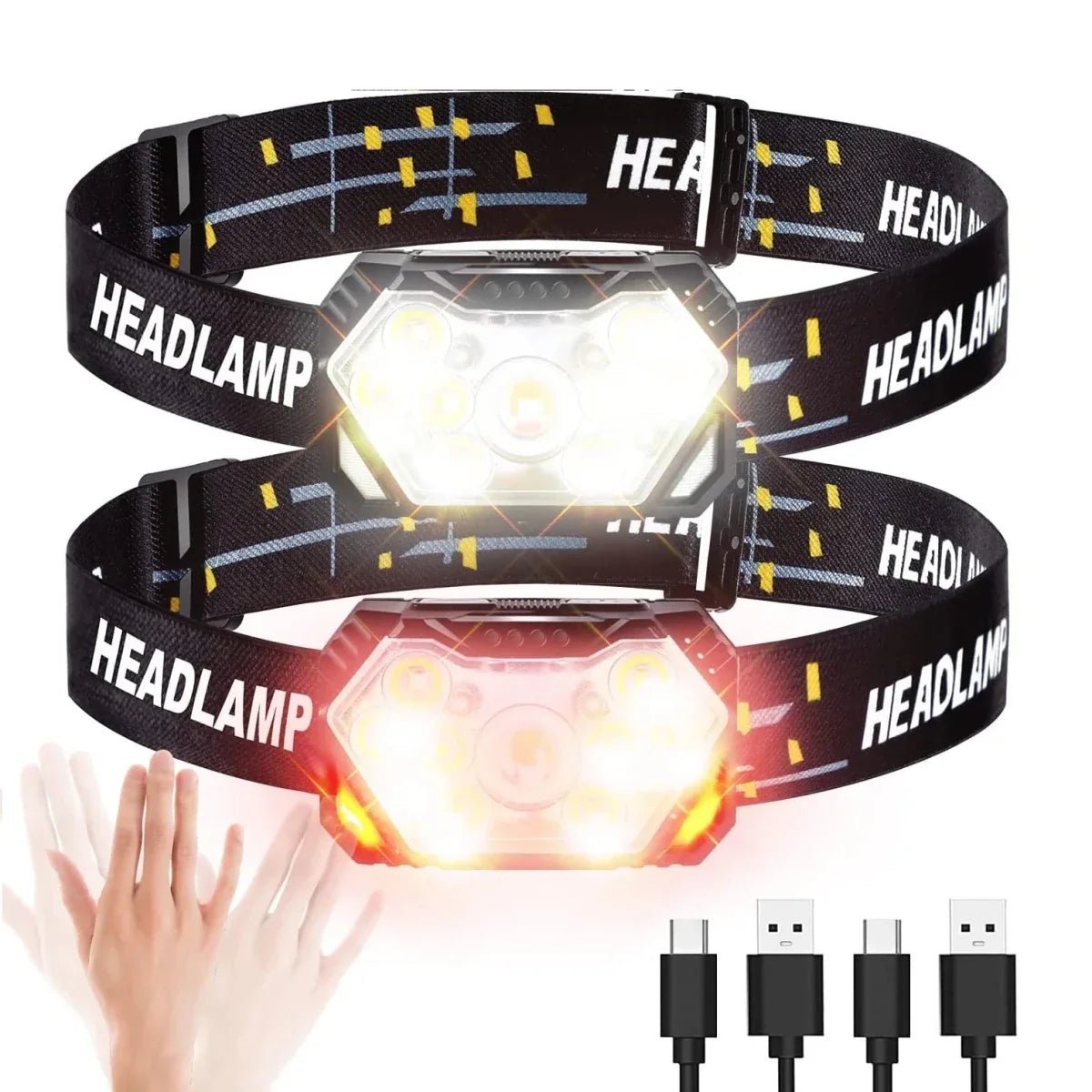 Headlamp, USB Rechargeable LED Sensor Light - Evercrest Outdoors