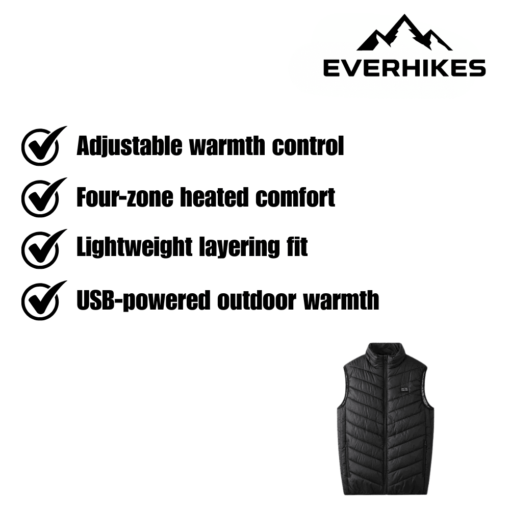 Heated Vest, Lightweight Water - Resistant Layer | Everhikes - Everhikes