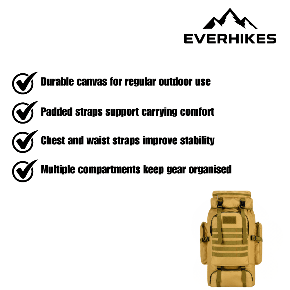 Hiking Backpack, Durable Canvas Rucksack | Everhikes - Everhikes
