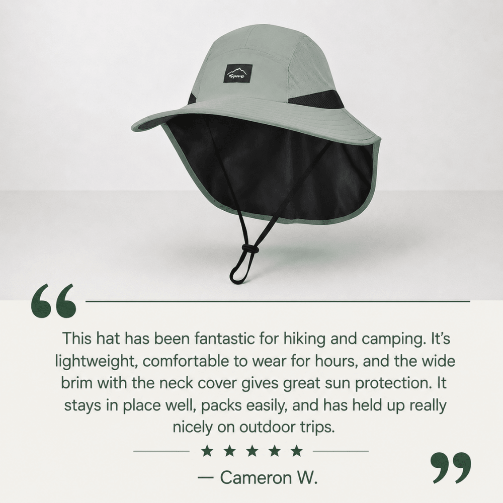 Hiking Hat – Lightweight Breathable Neck Shield Hat | Everhikes - Everhikes