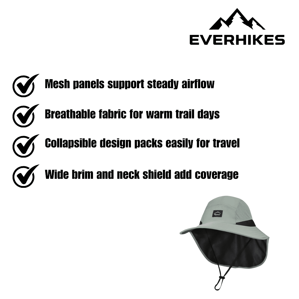 Hiking Hat – Lightweight Breathable Neck Shield Hat | Everhikes - Everhikes