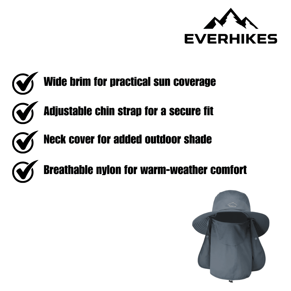 Hiking Hat, Wide Brim & Neck Cover | Everhikes - Everhikes