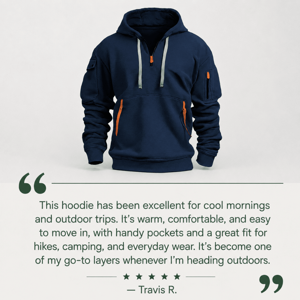 Hiking Hoodie – Lightweight Breathable Half-Zip Layer | Everhikes - Everhikes