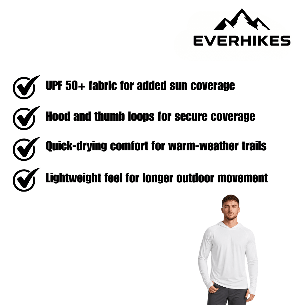 Hiking Shirt, Lightweight UPF 50+ Men's Hooded | Everhikes - Everhikes