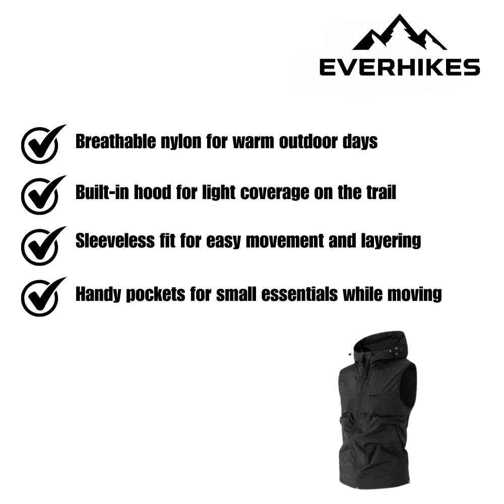 Hiking Vest – Lightweight Hooded Sleeveless Layer | Everhikes - Everhikes