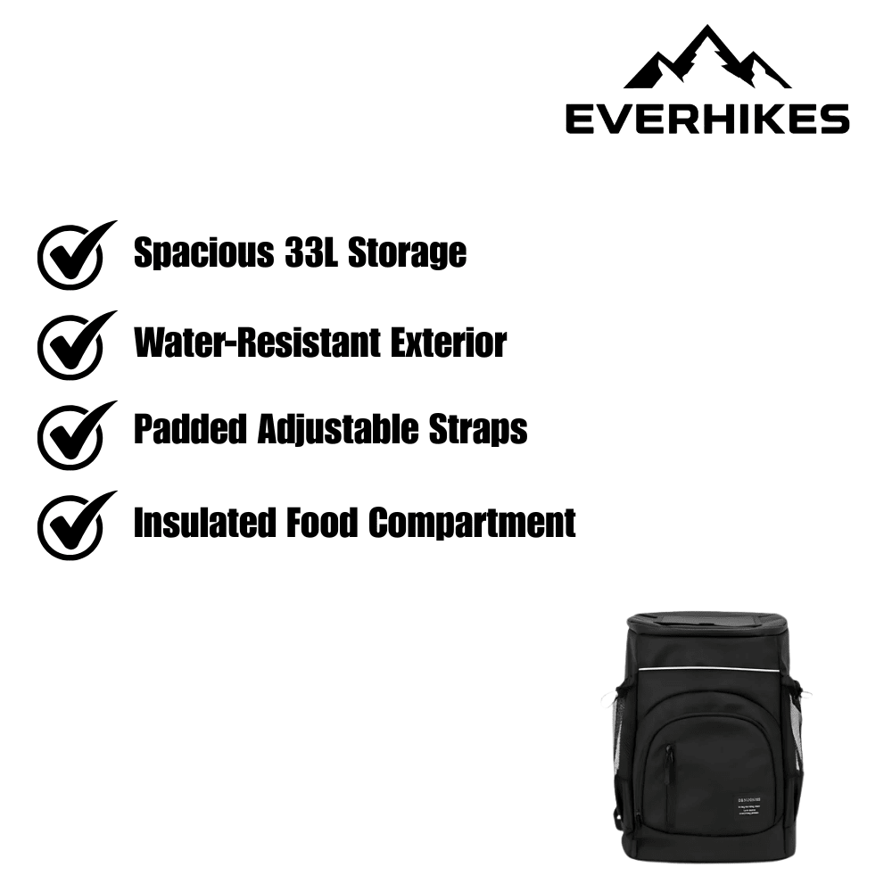 Insulated Hiking Backpack Water-Resistant 33L – Trekking & Camping - Everhikes