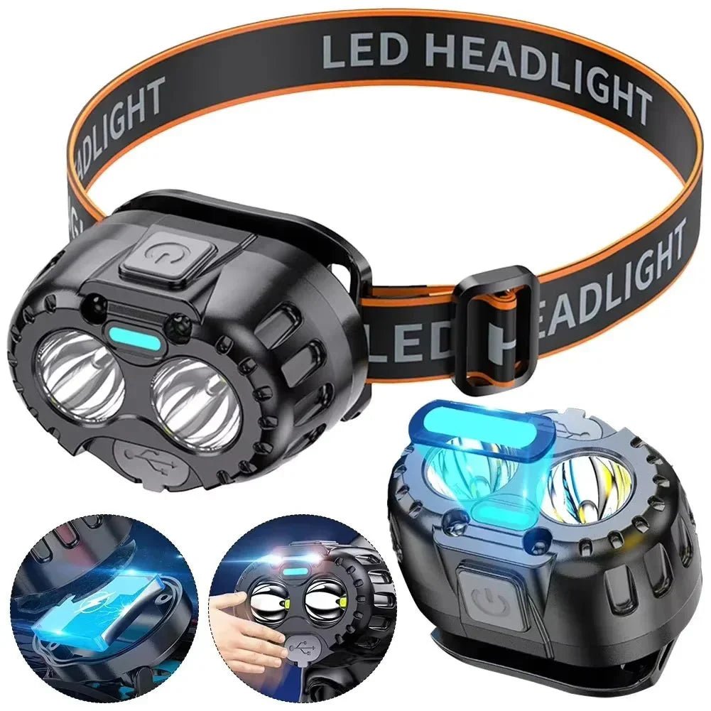 LED Headlamp, Lightweight USB Rechargeable Trail Light - Everhikes