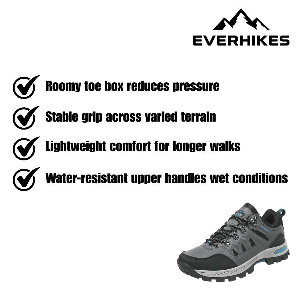 Men's Lightweight Low-Cut Hiking Shoes Water-Resistant | Everhikes - Everhikes