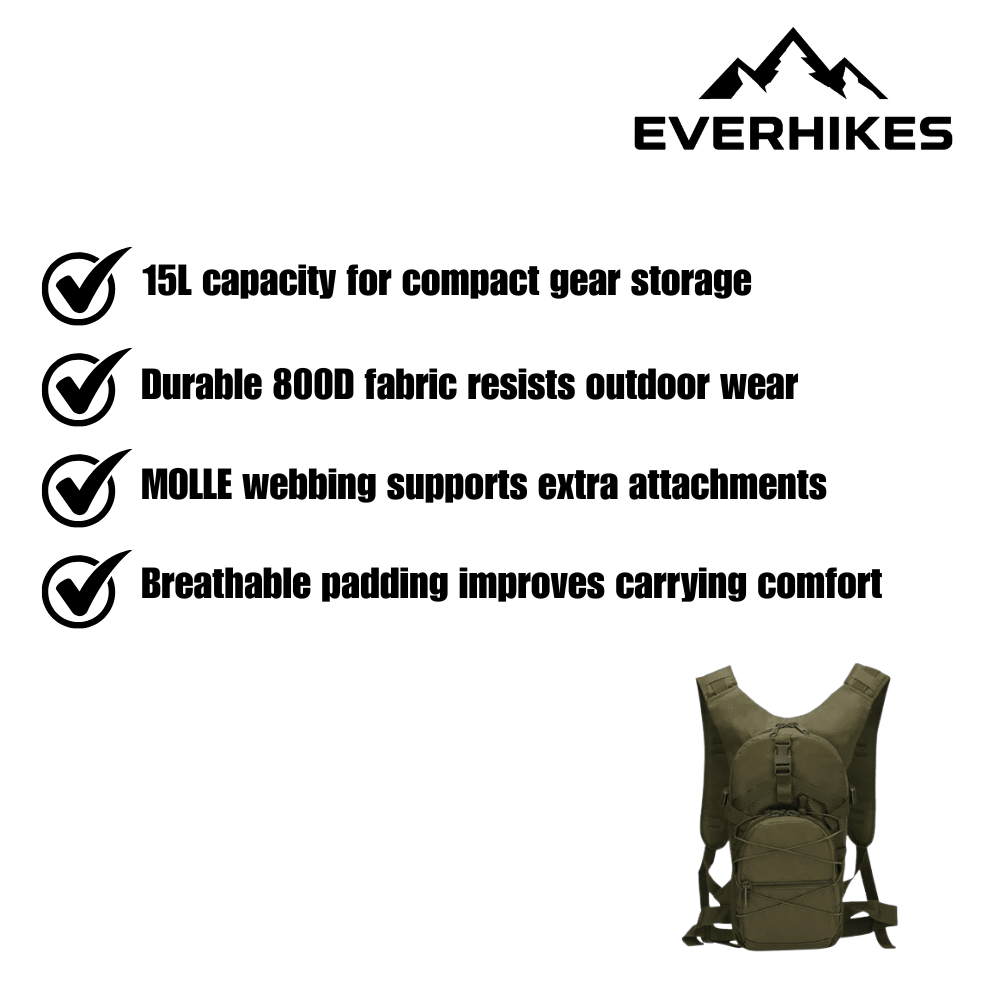 Outdoor Backpack, Compact Durable 15L Pack | Everhikes - Everhikes