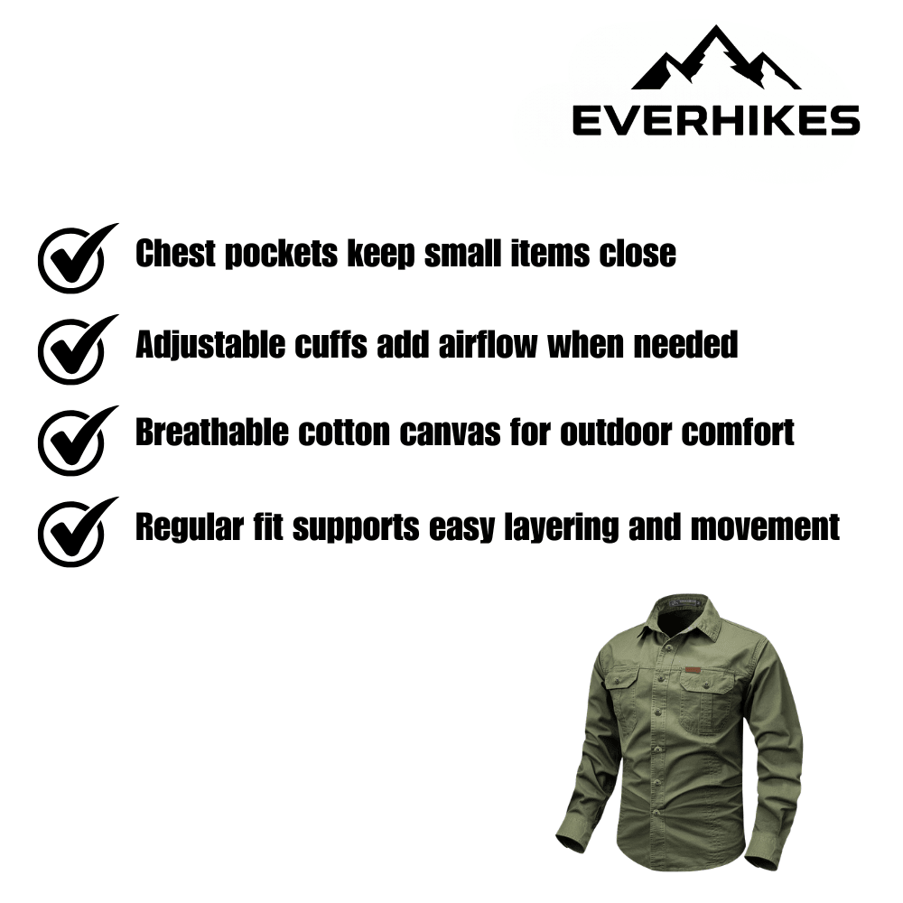 Outdoor Shirt, Durable Breathable Cotton Layer | Everhikes - Everhikes