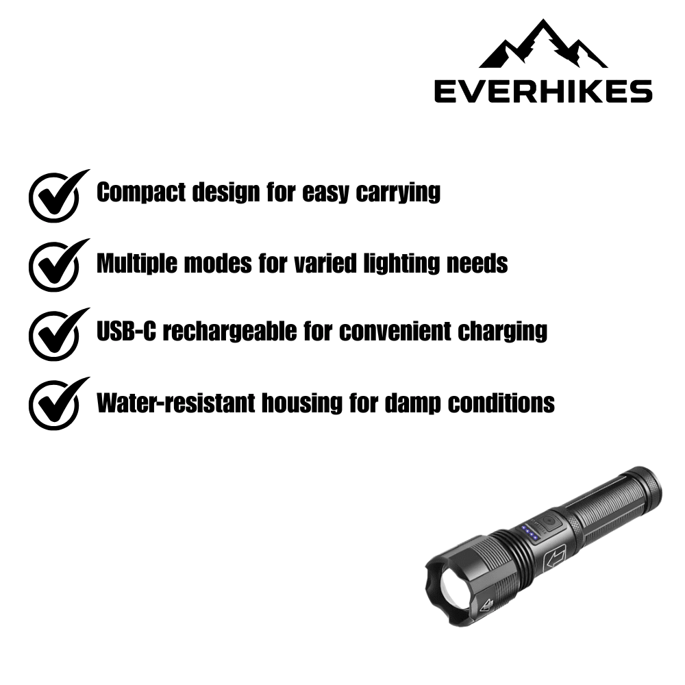 Rechargeable Flashlight – Compact Water-Resistant Outdoor Light - Everhikes