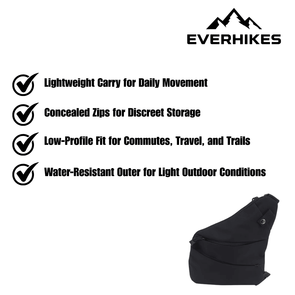 Shoulder Bag, Lightweight Water-Resistant Travel Pack - Everhikes