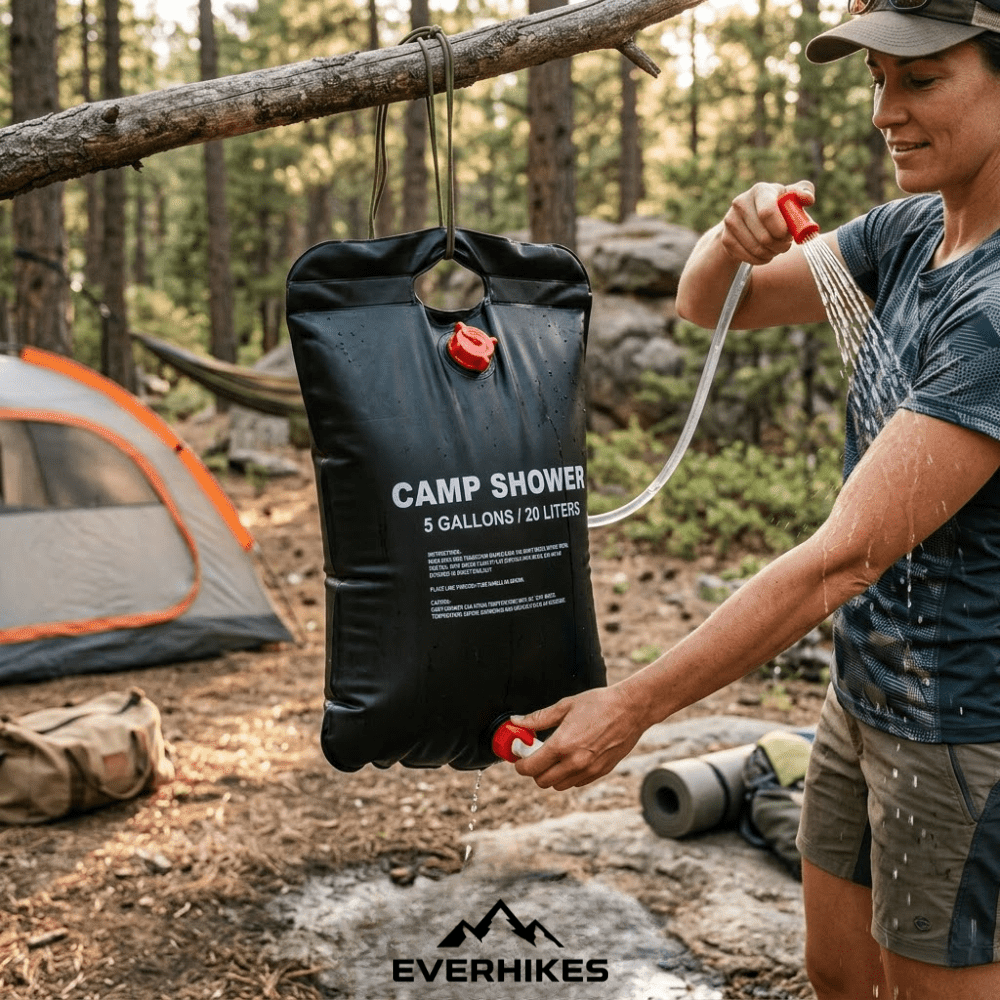 Solar Shower Bag, Lightweight 20L Portable Camp Shower | Everhikes - Evercrest Outdoors