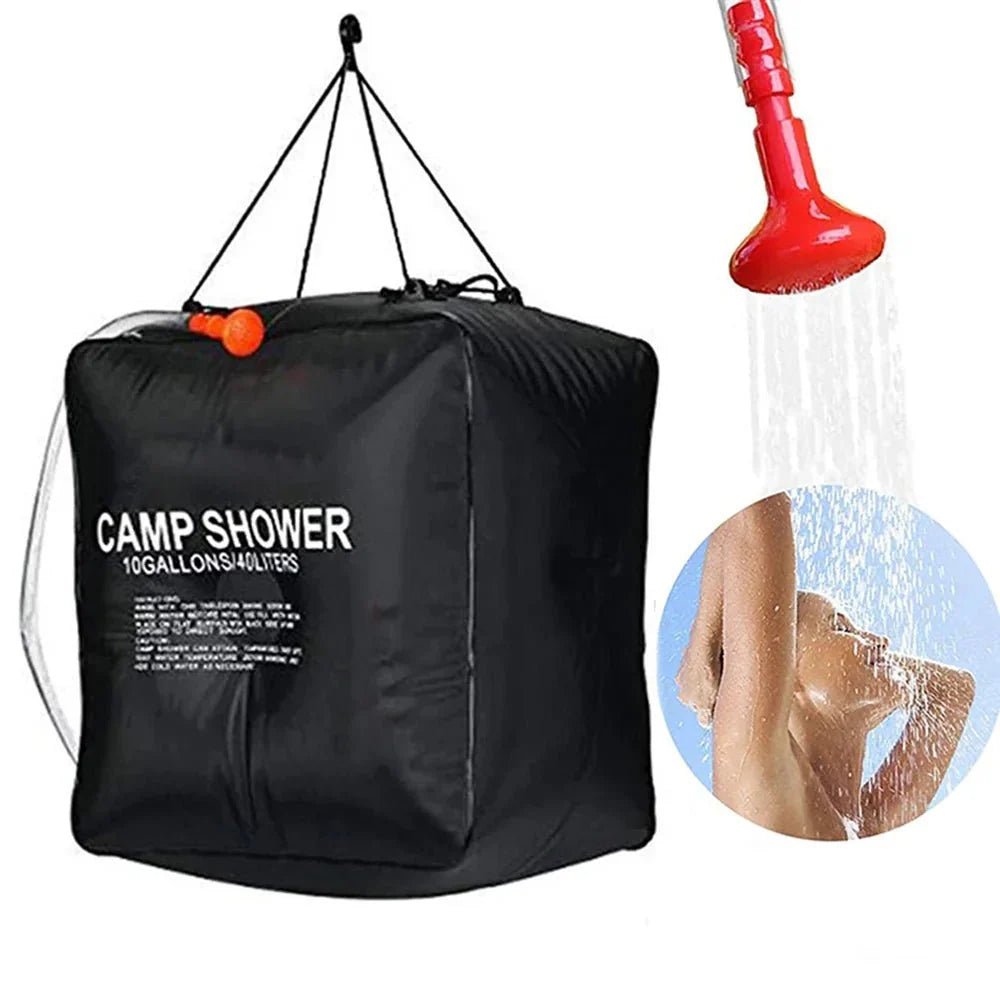Solar Shower Bag, Lightweight 40L Hanging Camp Shower - Everhikes