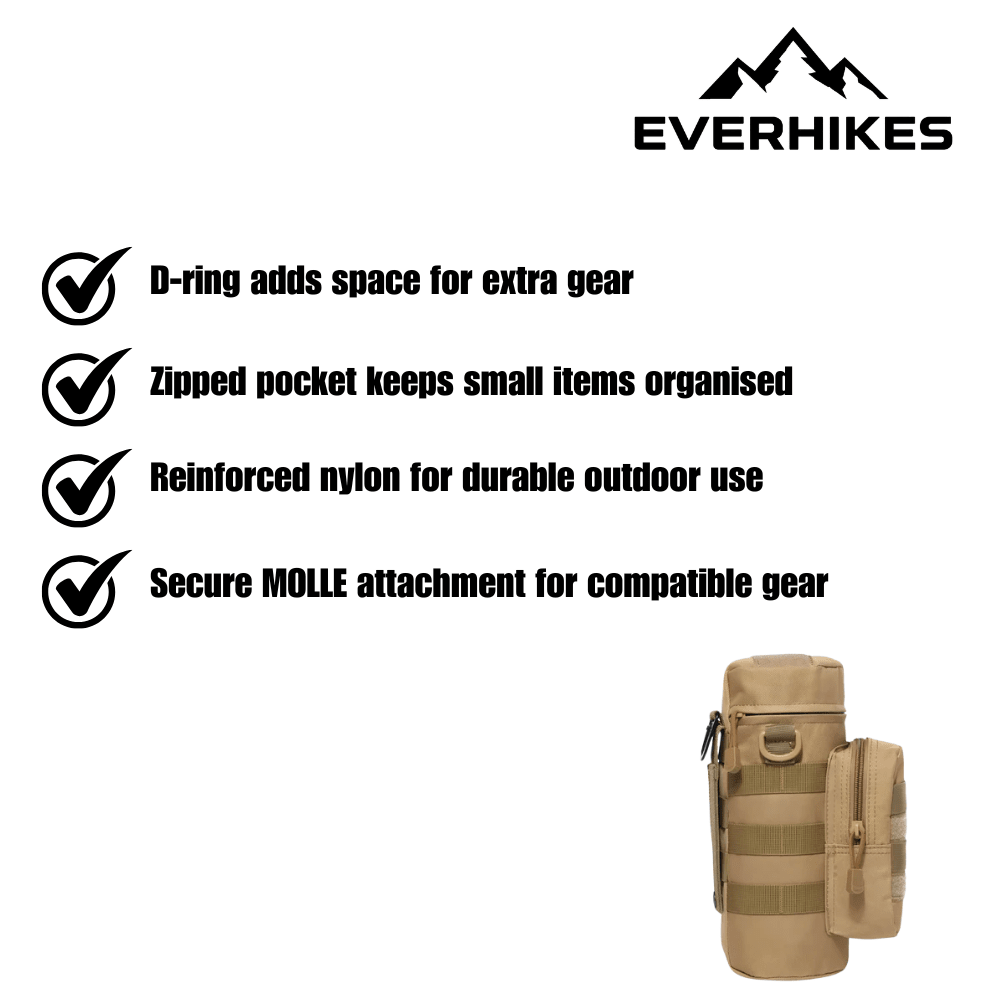 Tactical Water Bottle Holder with Accessory Pocket | Everhikes - Everhikes