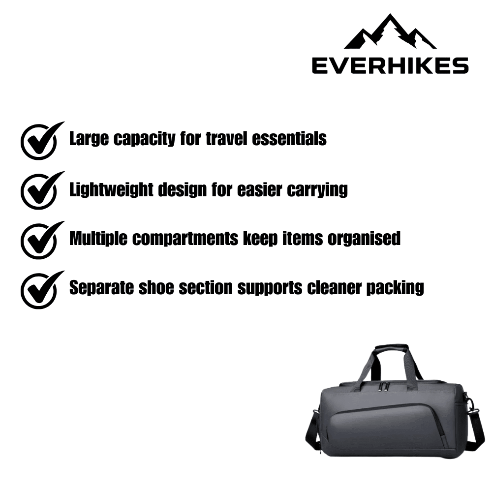 Travel Bag, Lightweight Multi-Compartment Duffel | Everhikes - Everhikes