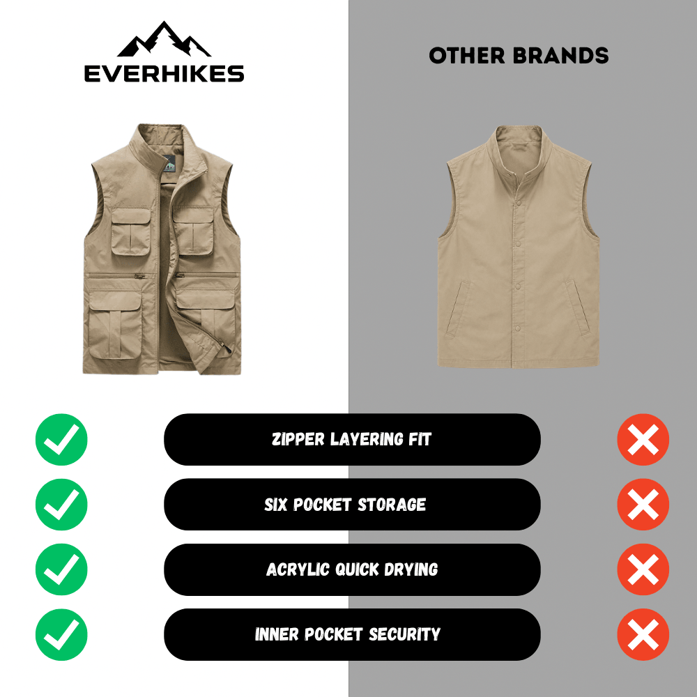 Travel Vest Lightweight Quick-Dry Multi-Pocket | Everhikes - Everhikes