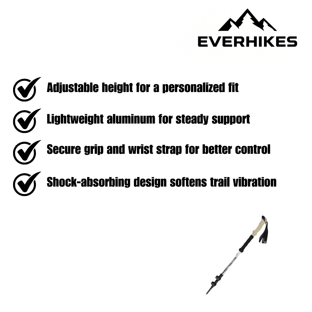 Trekking Pole – Lightweight Shock - Absorbing Hiking Pole - Everhikes